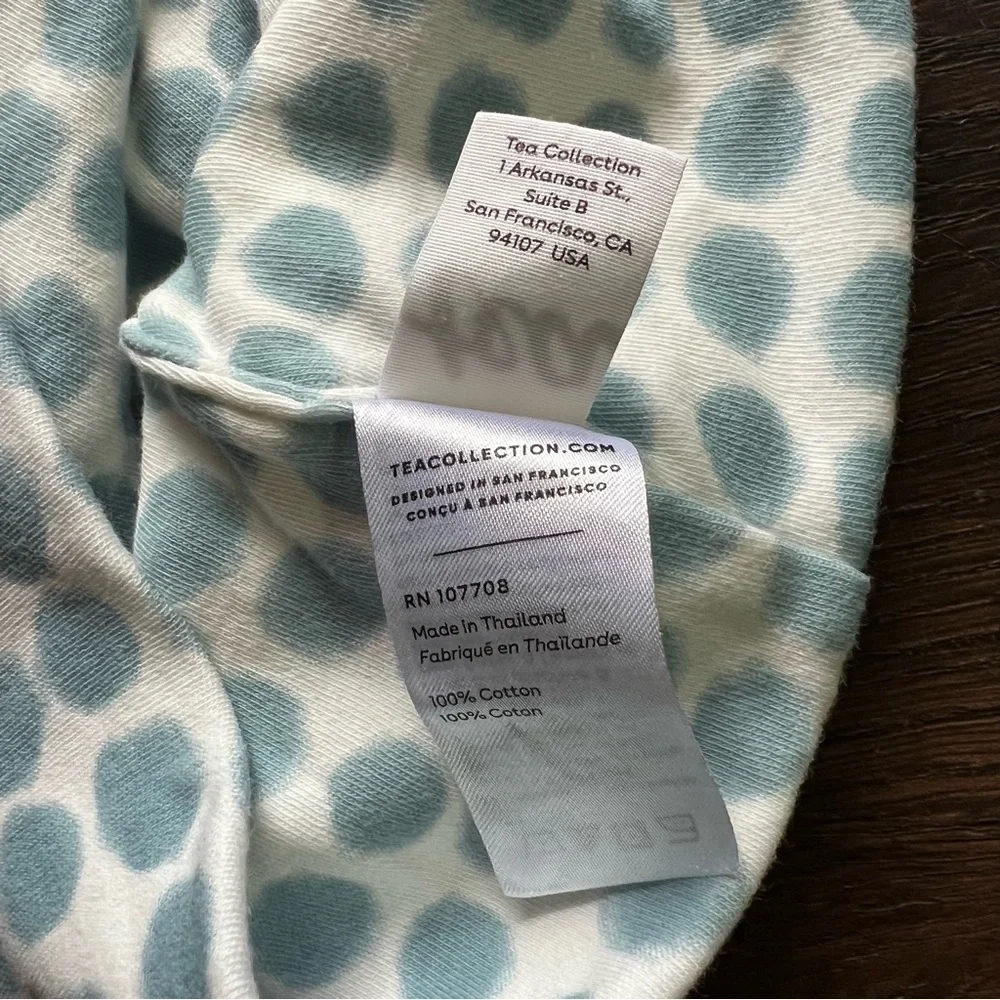 Tea Collection Blue and White Polka Dot infant baby Hat 0-3 months